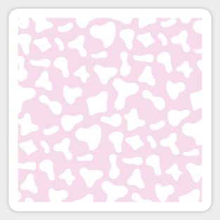 White Diary Cow Print Pattern on Pink Background Sticker